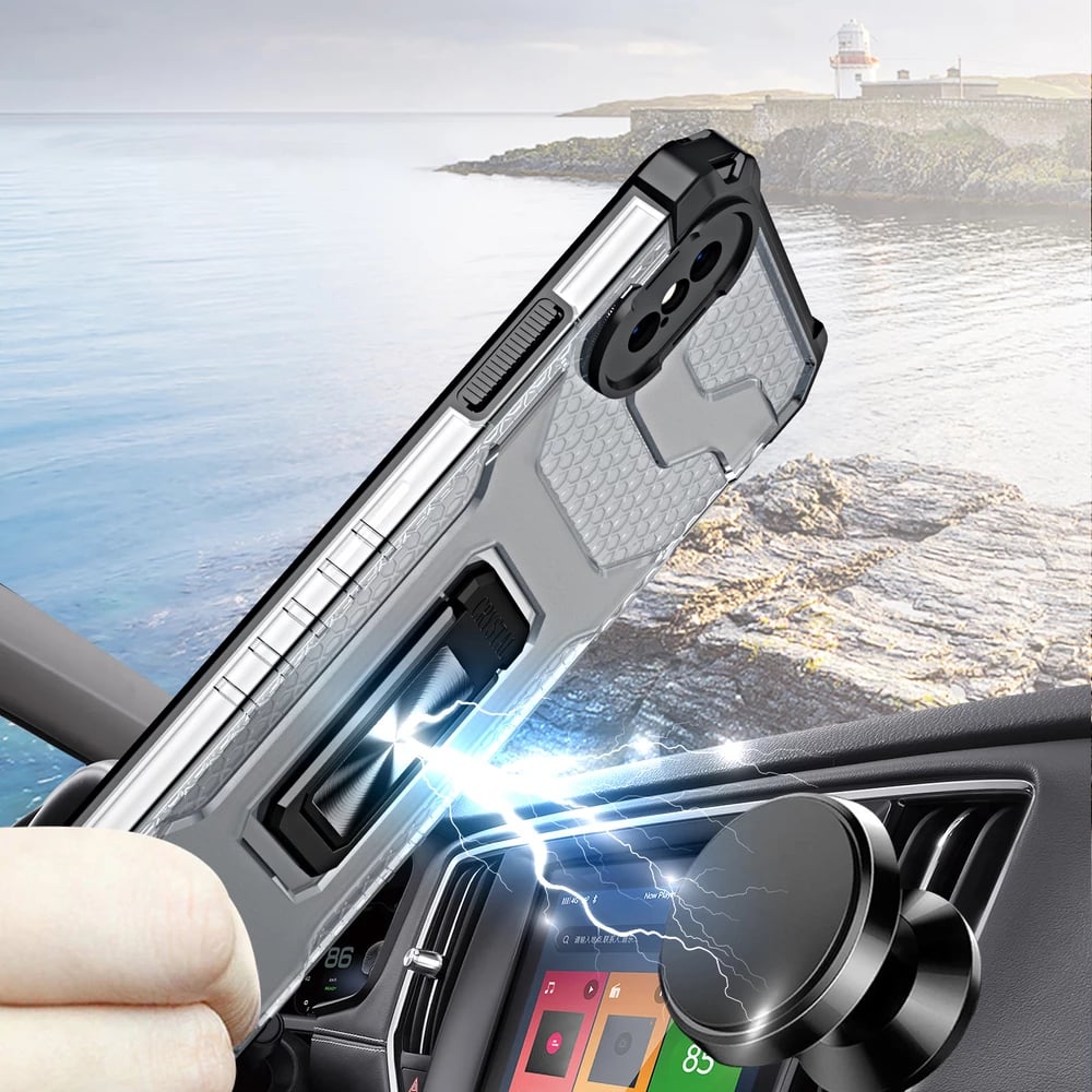 Mbështjellës Hurtel Crystal Ring Case me mbajtëse, për iPhone XS Max, Kuqe