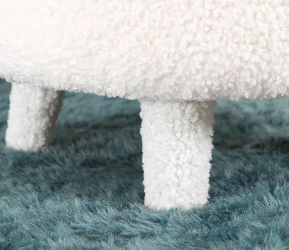 Puf i bardhë prej leshi artificial, Atelier del Sofa, Moouv 3341