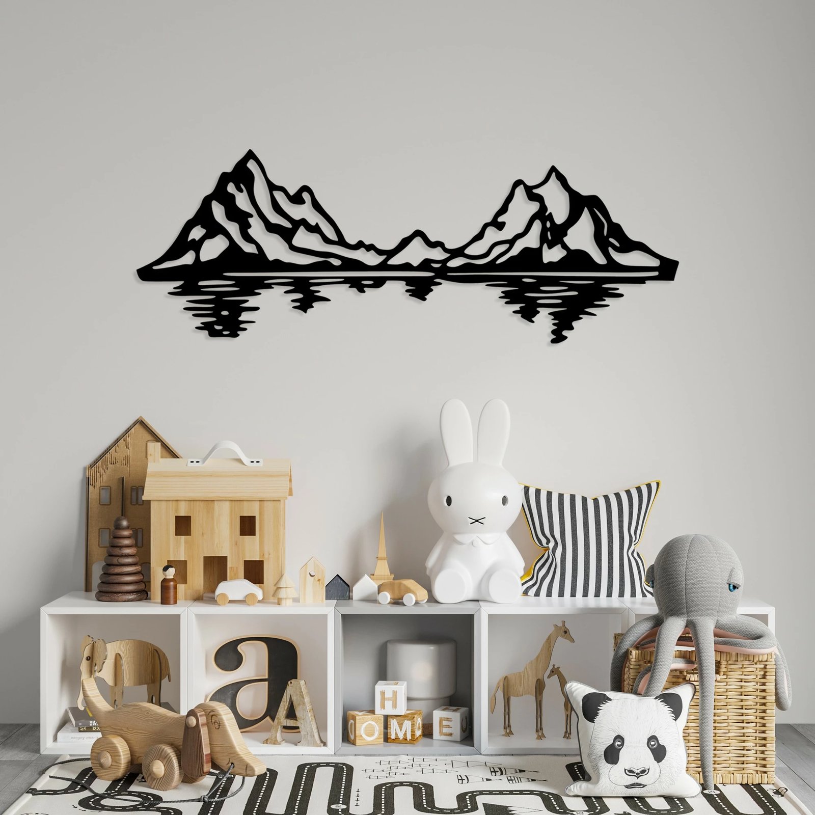 Aksesor dekorativ muri prej metali, Wallity, male, ngjyrë e zezë