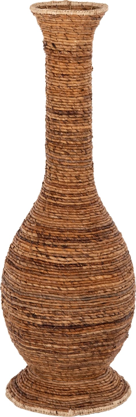 Vazo dekorative për dysheme, fibra banane, ngjyrë kafe, FH7865, Φ35x104H cm