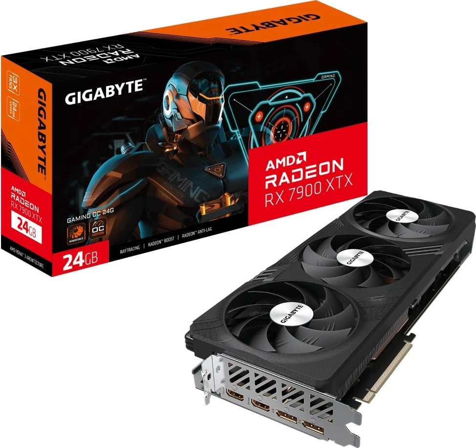 Kartelë grafike Gigabyte Radeon RX 7900 XTX OC 24G, 24 GB, e zezë