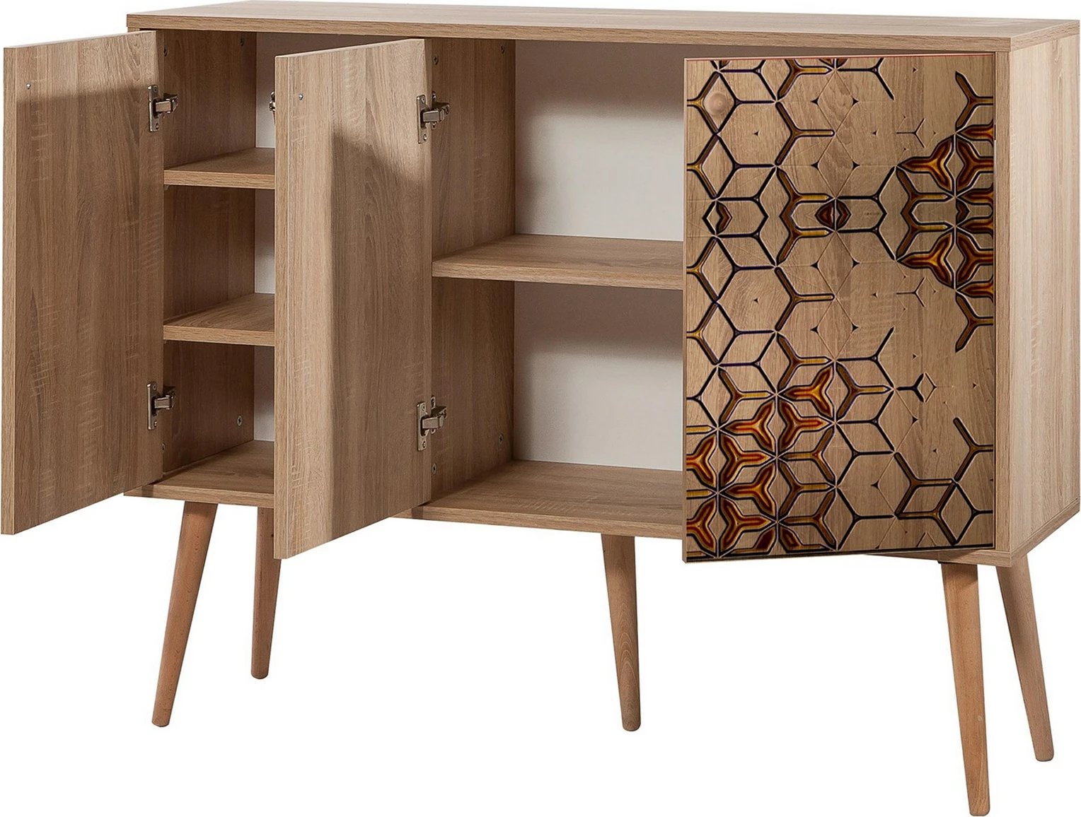 Konsol Hanah Home, Mega-720, ngjyrë lisi Sonoma