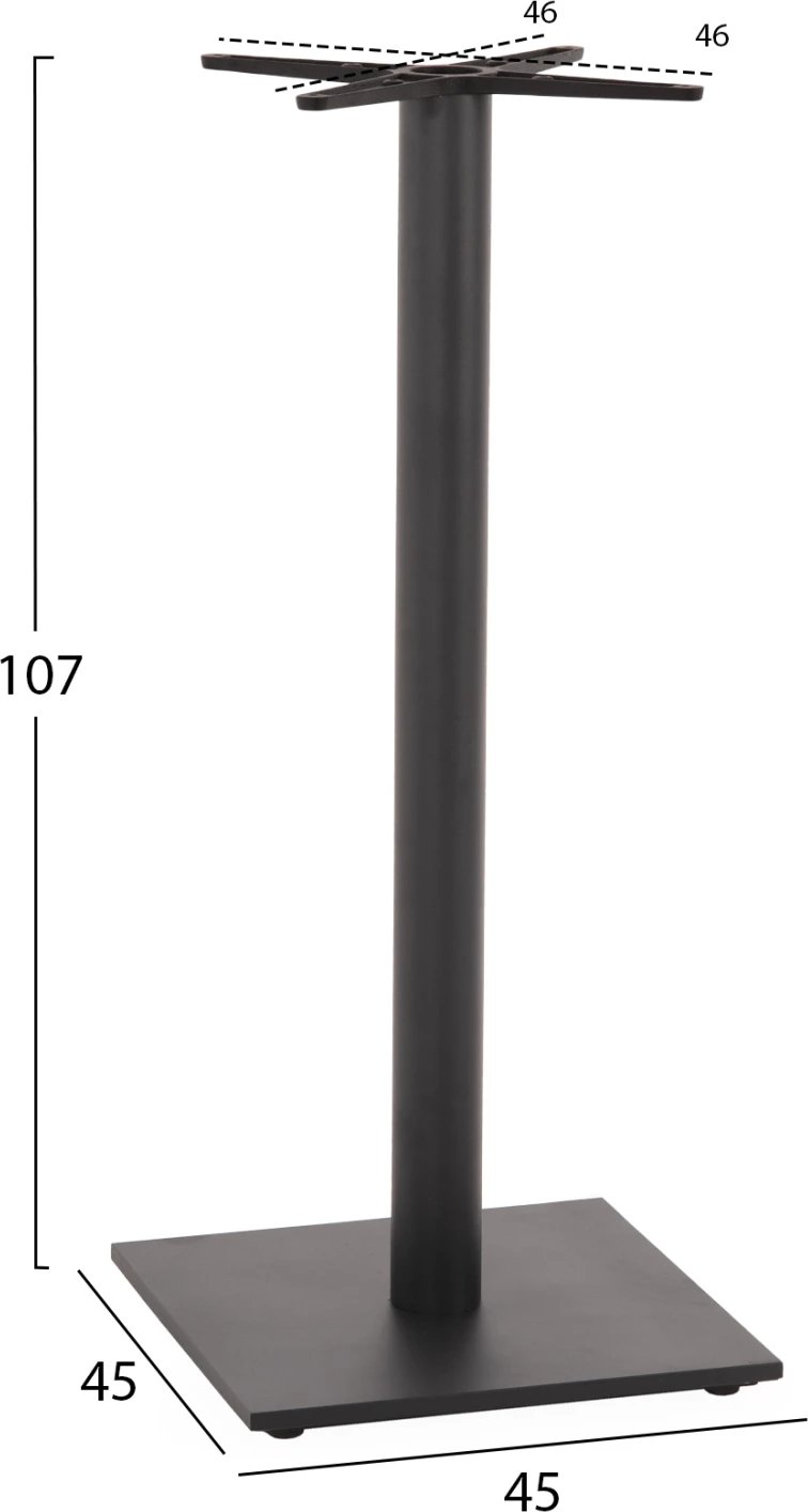 Bazë për tavolinë bari, ngjyrë gri mat, FH439.20, me rregullues lartësie, 45x45x107 cm
