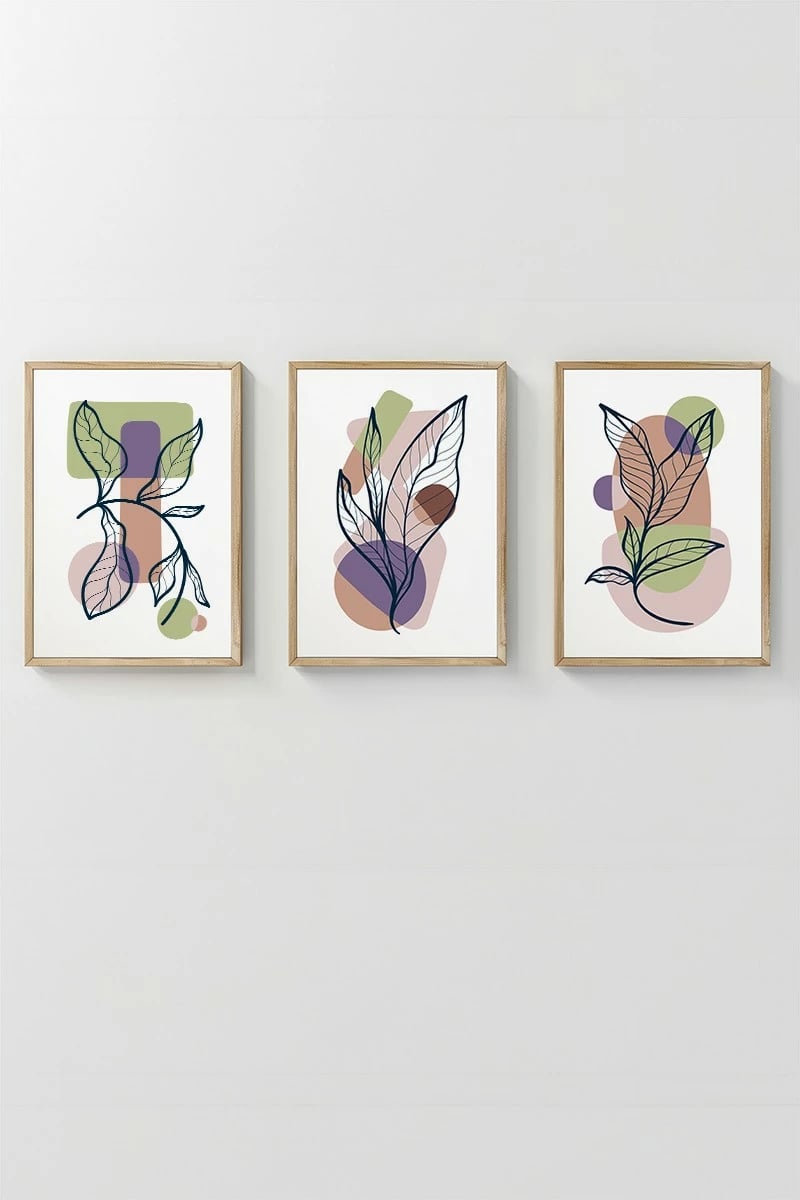 Pikturë dekorative me kornizë (3 copë), Wallity, 3Dartsohoset102