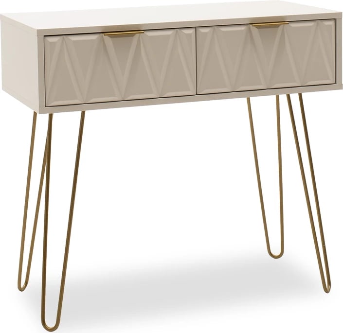 Konsolë Isla, ngjyrë e bardhë dhe e artë, 80x39x74cm