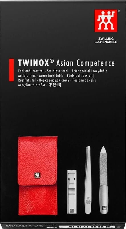 Set manikyr/pedikyr ZWILLING 97119-002-0 me kuti lëkure të kuqe