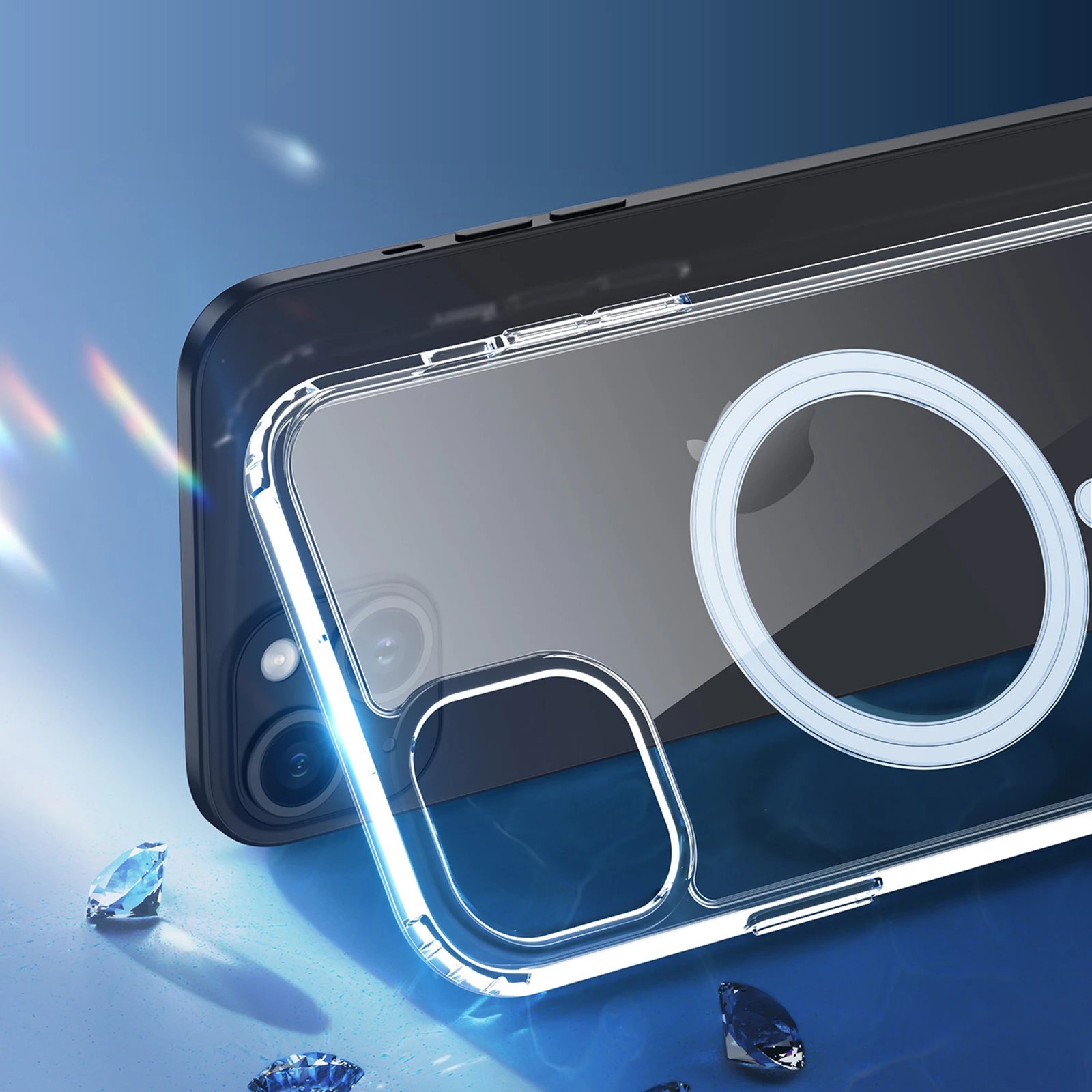 Mbështjellës Dux Ducis Clin për iPhone 15 Plus, MagSafe, Transparent