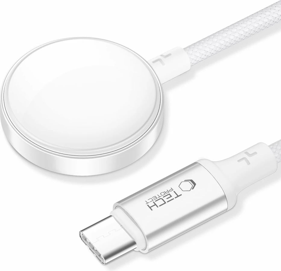 Karikues induktiv Tech-Protect UltraBoost MC02 për Apple Watch, USB-C, 1m, Bardhë