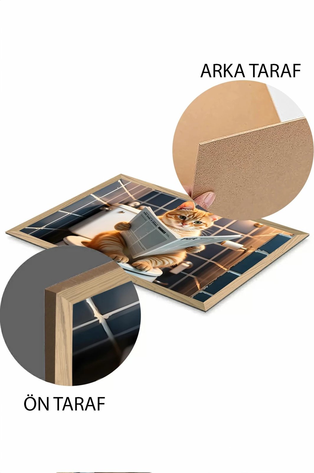 Pikturë dekorative, shumëngjyrëshe, mace në banjo, Arthynmodelyty3348-14