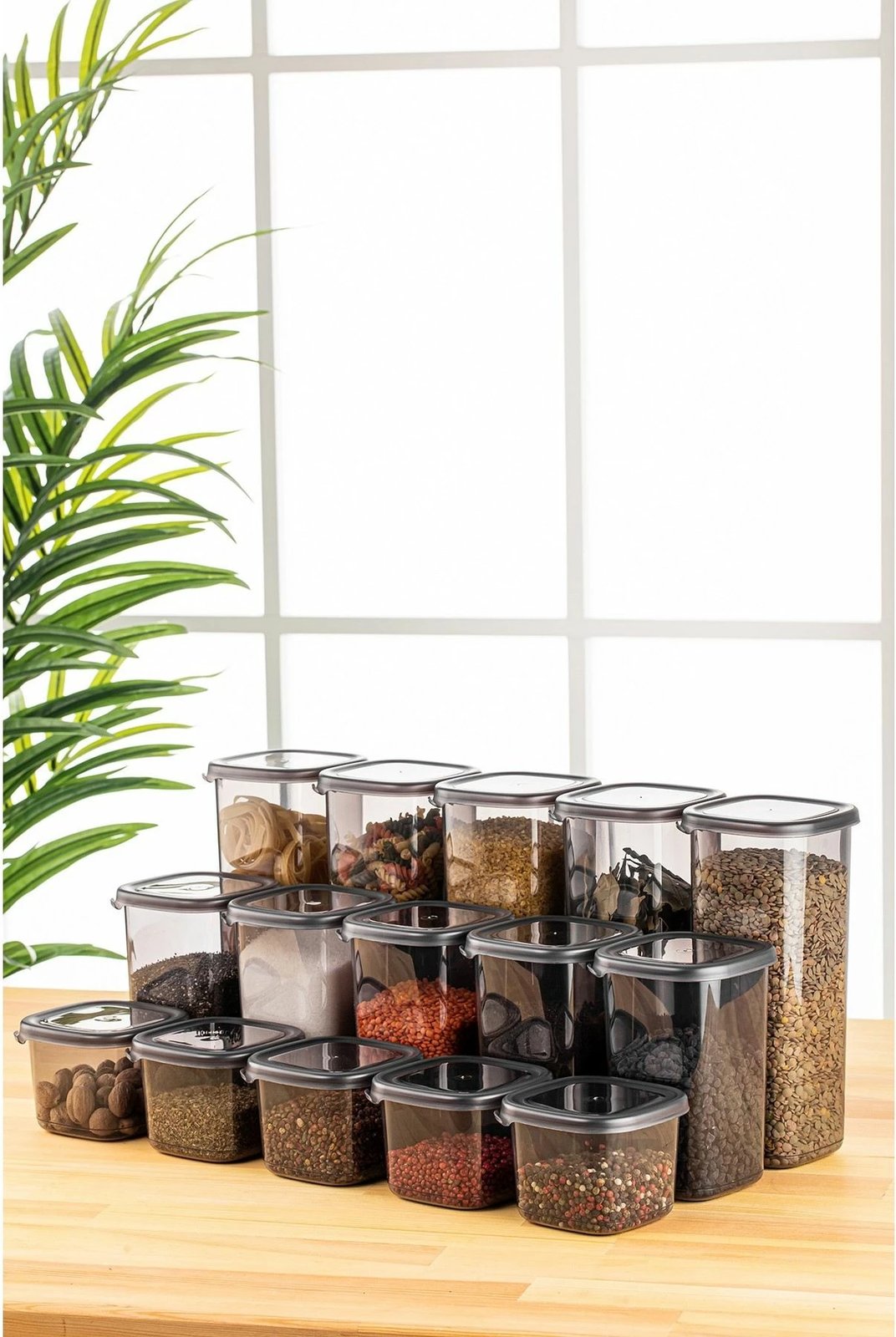 Set kuti për organizim (15 copë), ngjyrë antracit, BNMPEGYAS15-51217