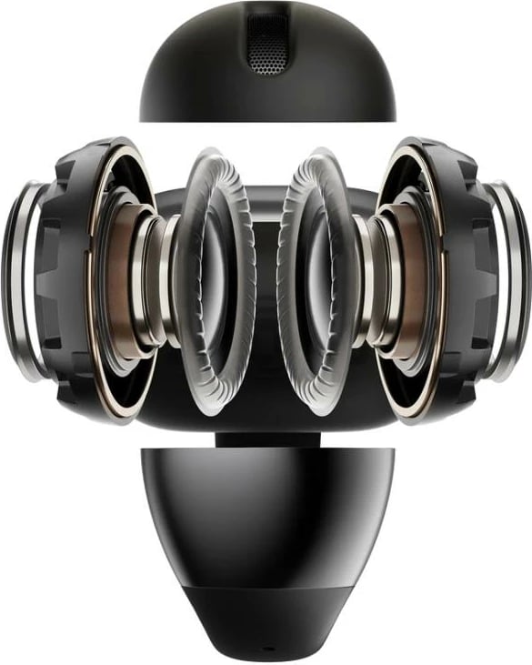 Kufje sportive pa tel Shokz OpenDots One (E310BK) open-ear, Bluetooth, rezistente ndaj djersës, të zeza