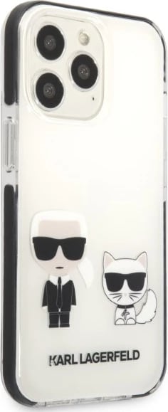 Mbështjellës Karl Lagerfeld KLHCP13XTPEKCW për iPhone 13 Pro Max 6.7", Hardcase, Bardhë