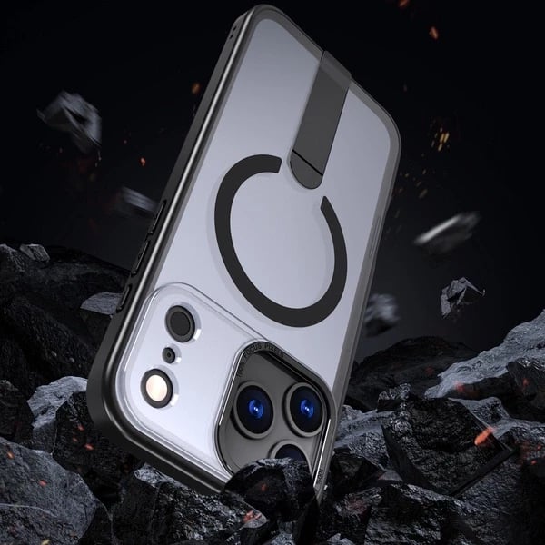 Mbështjellës, Hurtel, Hybrid Armor X për Samsung Galaxy S25 FE, kompatibil me MagSafe dhe me stand 360°, i zi