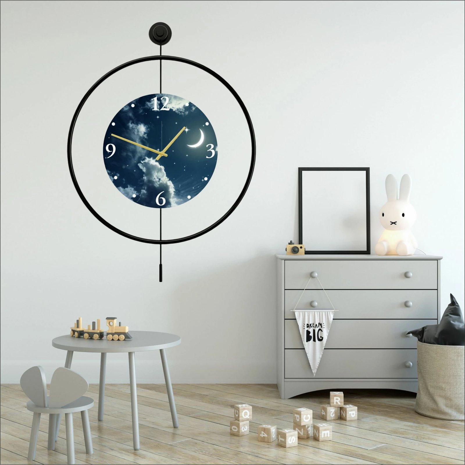 Orë muri dekorative prej metali, Wallity, Mclock-00118, e zezë