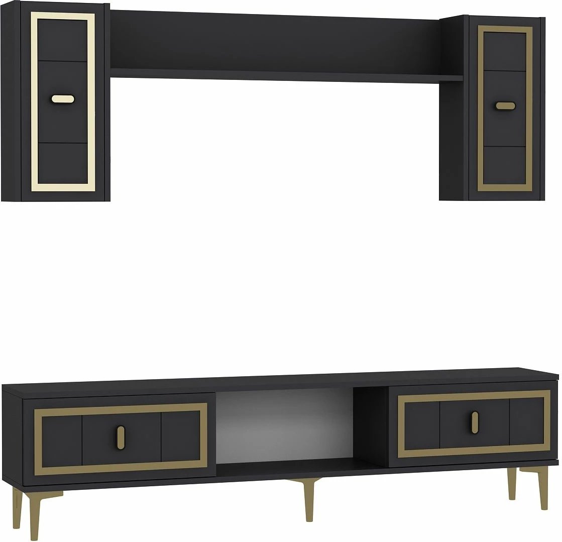 Komodë TV Skye Decor, ngjyrë antracit, ar