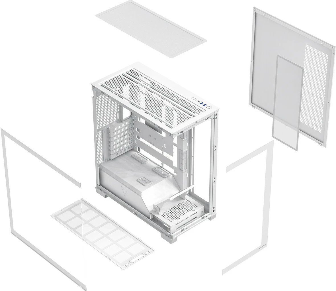 Kasë MODECOM VOLCANO STELLAR PLUS AT-STELLAR-PLUS-NF-0000-20 Midi Tower ATX ARGB Tempered Glass USB-C e bardhë
