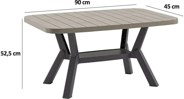 Tavolinë kafeje Skye Decor, silva-antracit, mink