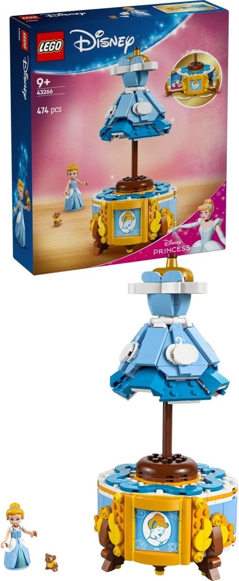 Set LEGO Disney Princess 43266 Cinderella's Dress, 474 pjesë, për fëmijë, Blu