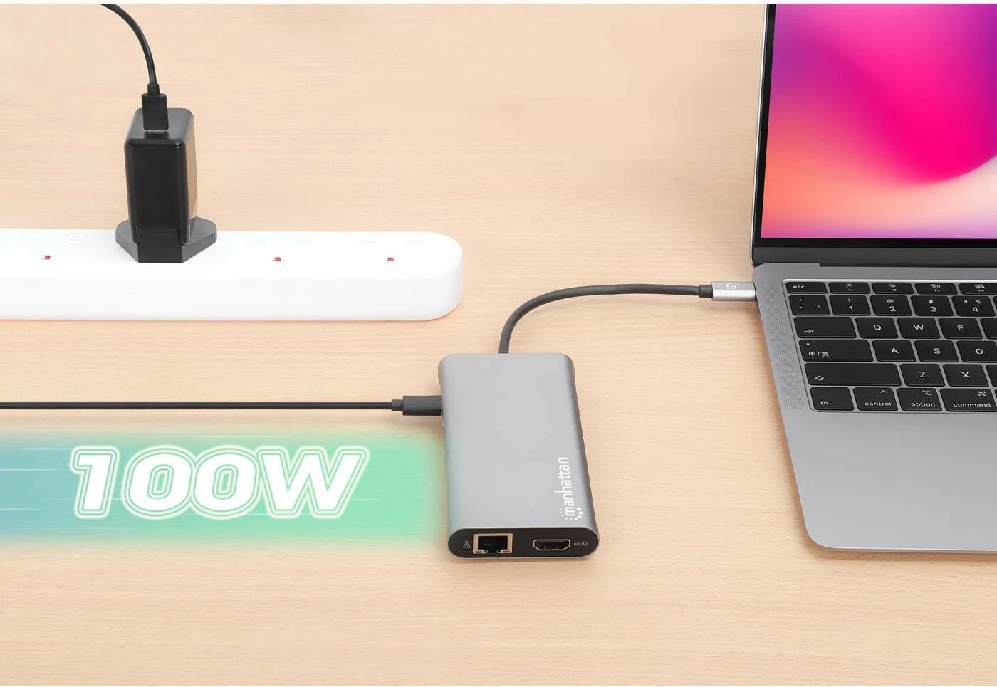 Docking station MANHATTAN 12-in-1, 3x HDMI, 4x USB, USB-C, DP, RJ45, gri