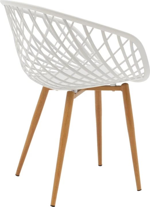 Tavolinë me karrige Ezra-Natali, set prej 5 copë, ngjyrë e bardhë-natyrale, 120x80x76cm