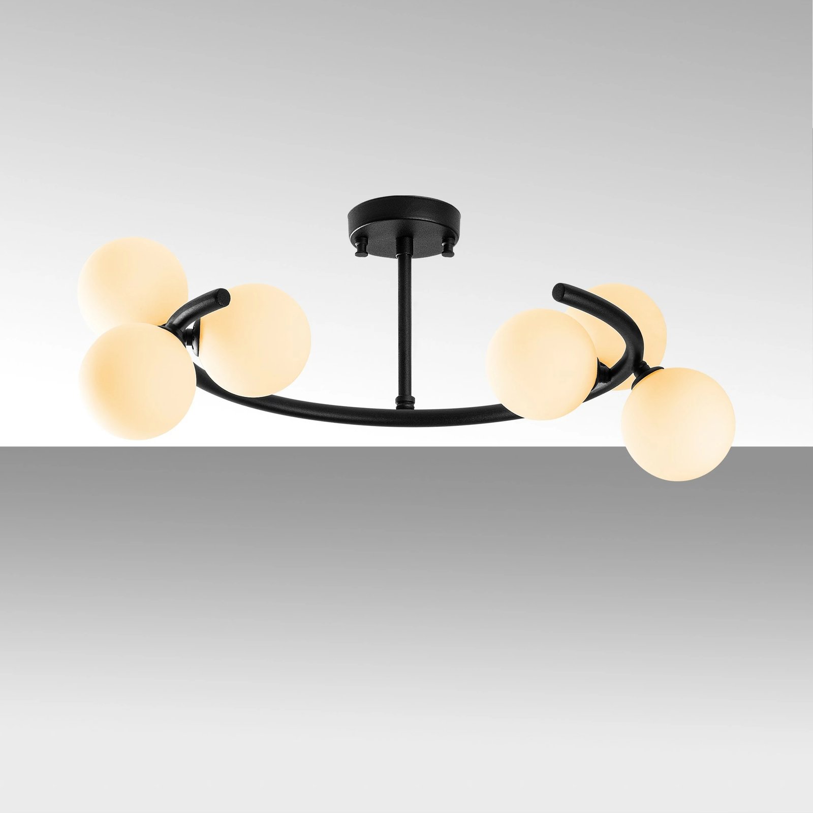 Llambadar Opviq, Luminar - 14140, trup metalik, ngjyrë e zezë, 55x50x30cm