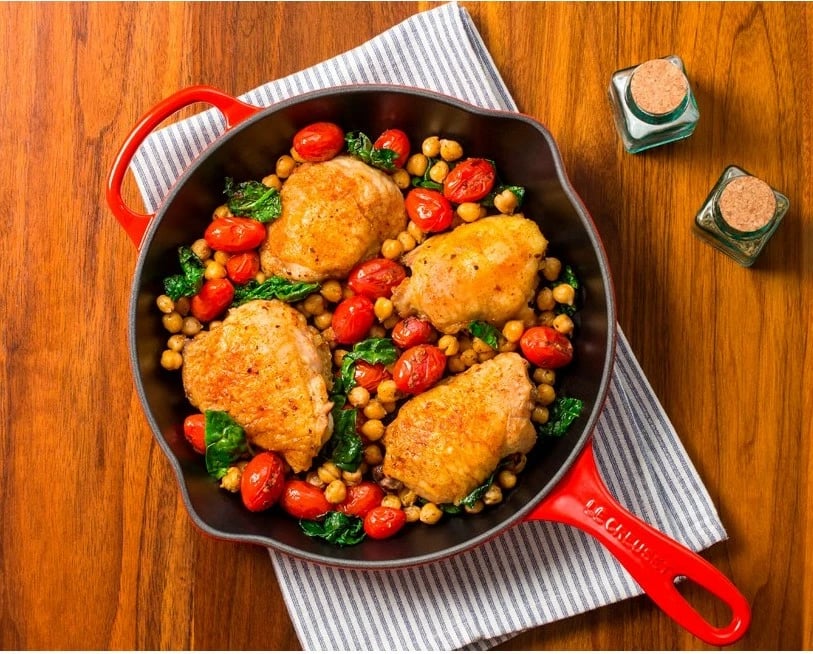 Tigan i rrumbullakët Le Creuset 20182230900422, gize, smalt, 26.9cm, i zi/kuq