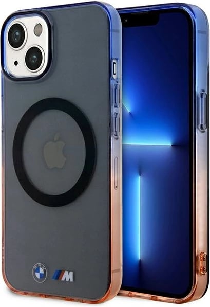 Mbështjellës BMW Gradient Bumper MagSafe për iPhone 14 Plus, silikon, gri