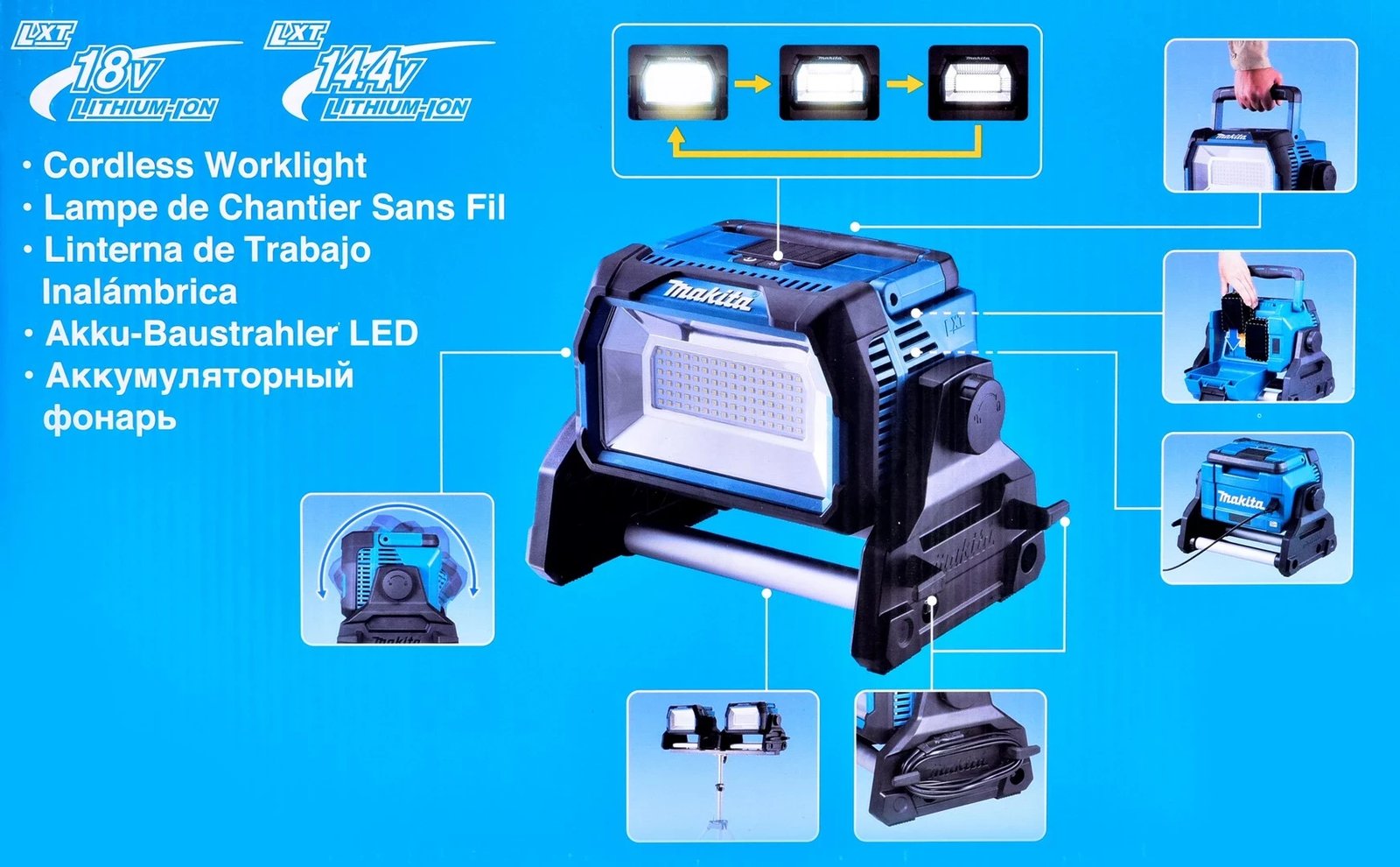 Dritë LED Makita DML809, IP65, 18 V, Bardhë