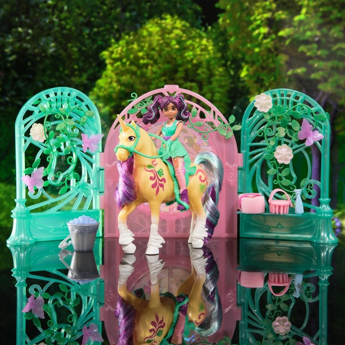 Set figurina Unicorn Academy Spin Master 6072051, Ava & Leaf, me aksesorë, ndryshim ngjyre