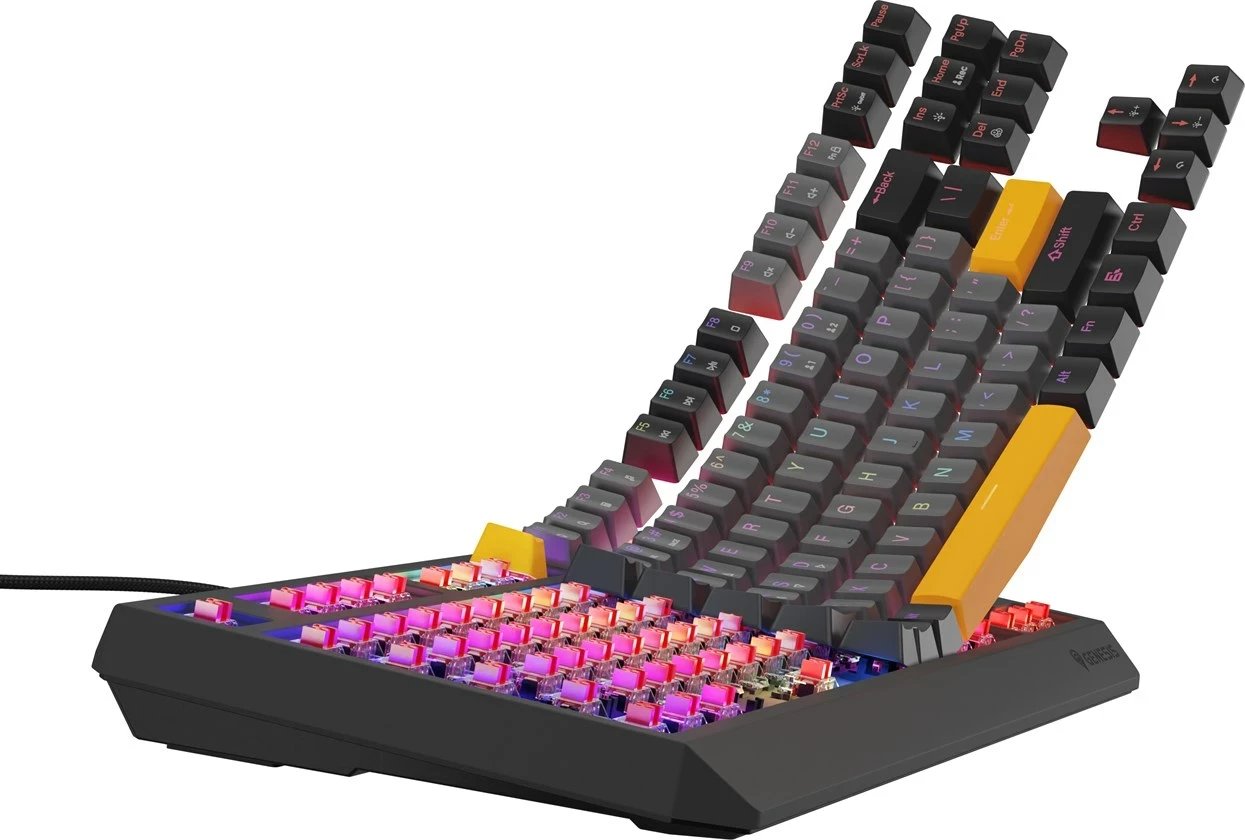 Tastierë mekanike gaming GENESIS Thor 230 TKL, Outemu Red, RGB, Wireless + Bluetooth + USB, Portokalli Tastierë mekanike gaming GENESIS Thor 230 TKL, Outemu Red, RGB, Wireless + Bluetooth + USB, Portokalli
