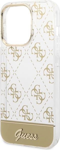 Mbështjellës Guess 4G Pattern Script për iPhone 14 Pro Max 6.7", Gold
