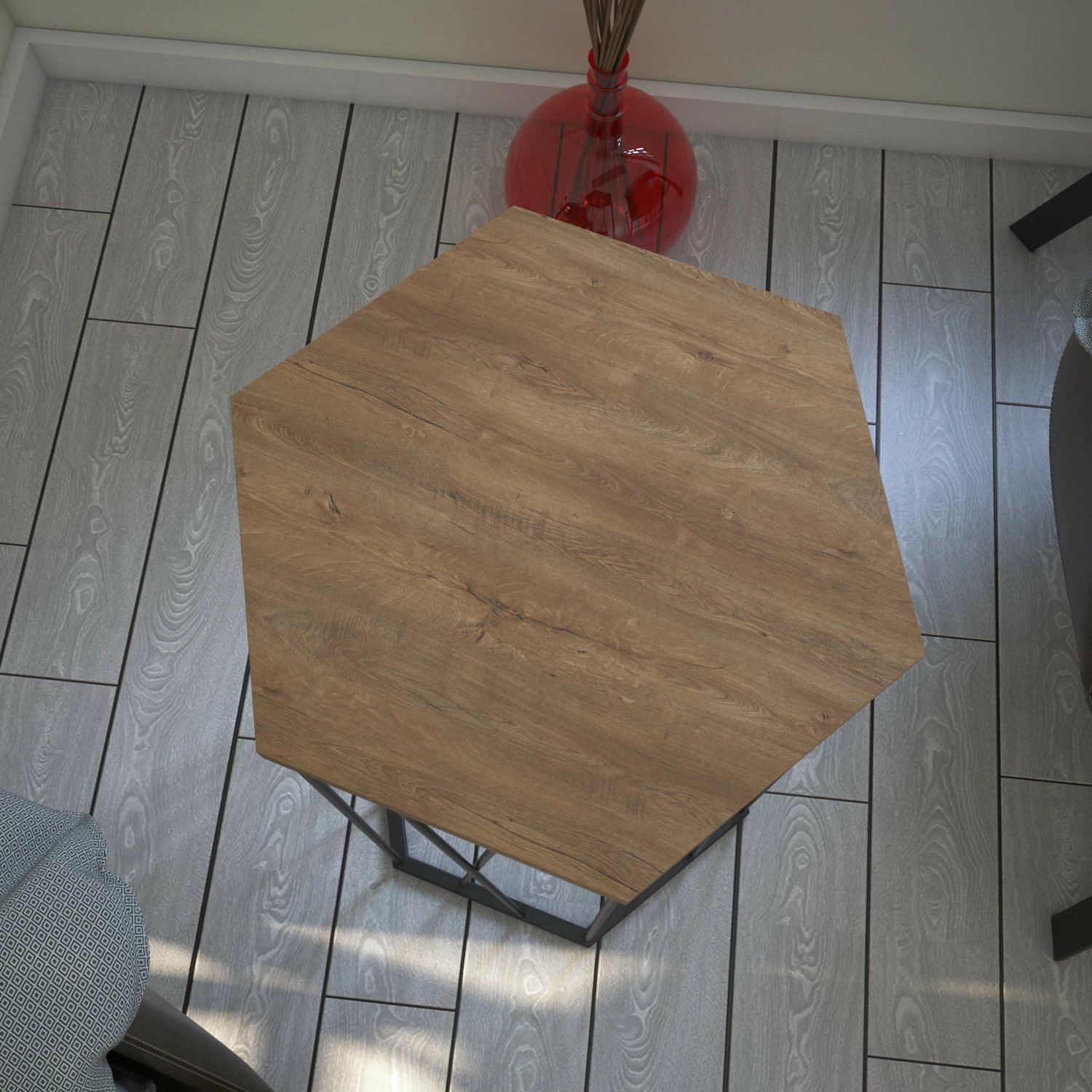 Tavolinë anësore Hanah Home, Cetrus Kafkas, ngjyrë lis i errët dhe e zezë