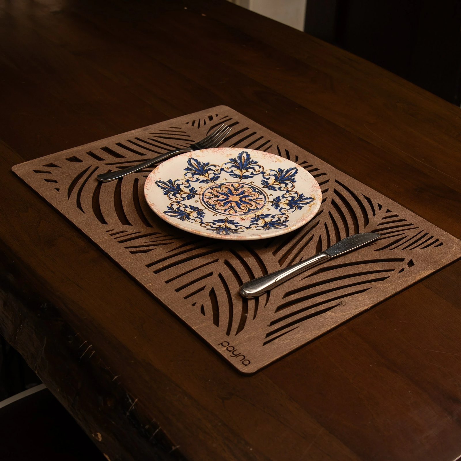 Set nënshtruesish druri për tavolinë (4 copë), Hermia, ngjyrë wenge