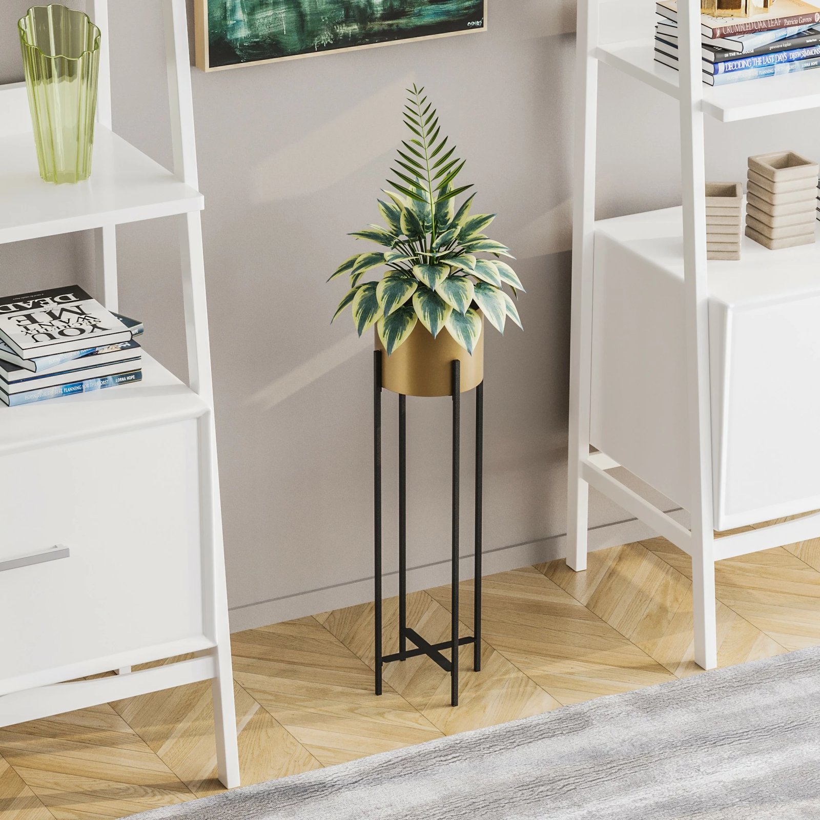 Vazo dekorative, ngjyrë e zezë dhe ari, Evila Originals, GED-025-A