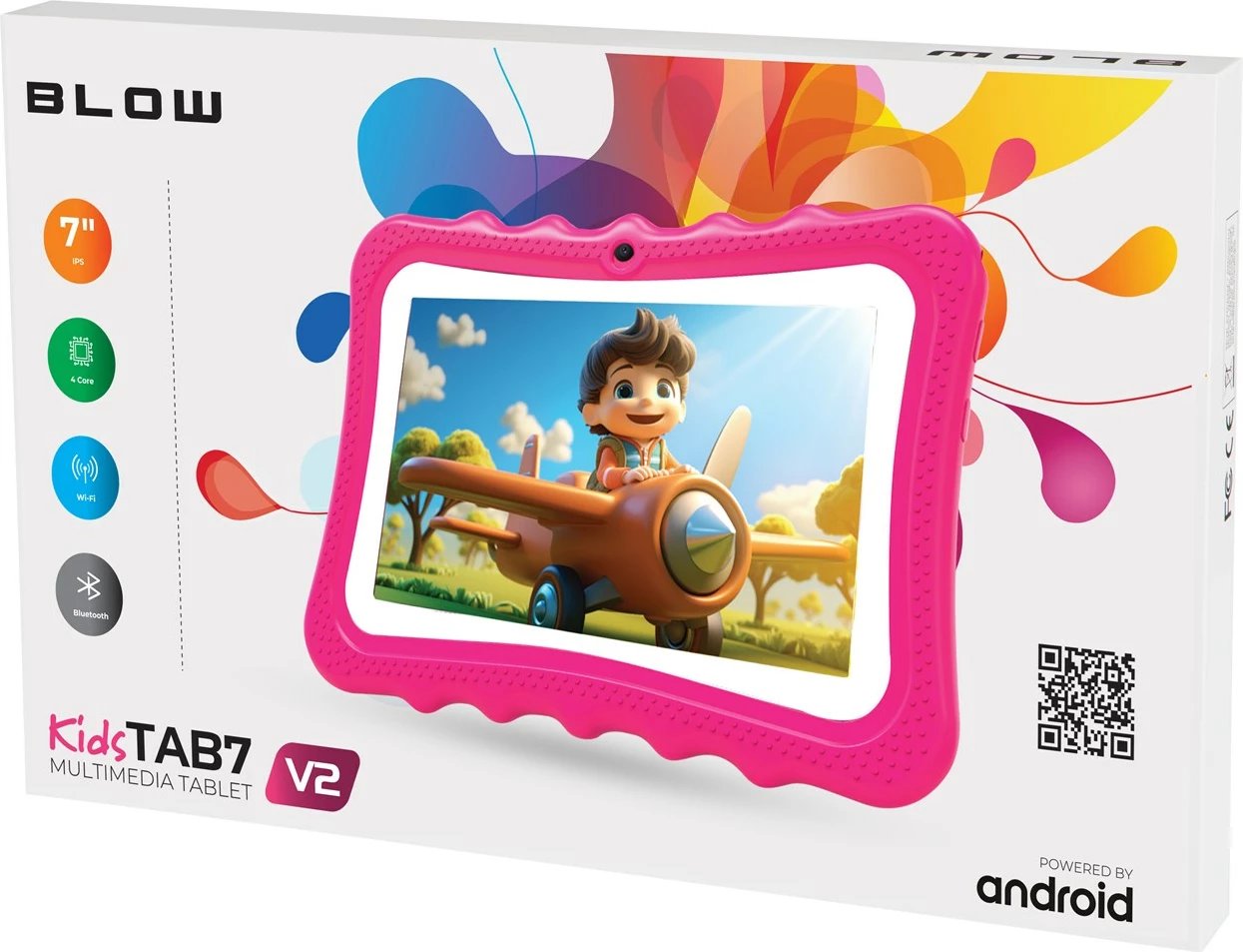 Tablet BLOW KidsTAB7 V2, 7", 4/32GB, Android, rozë me mbështjellës