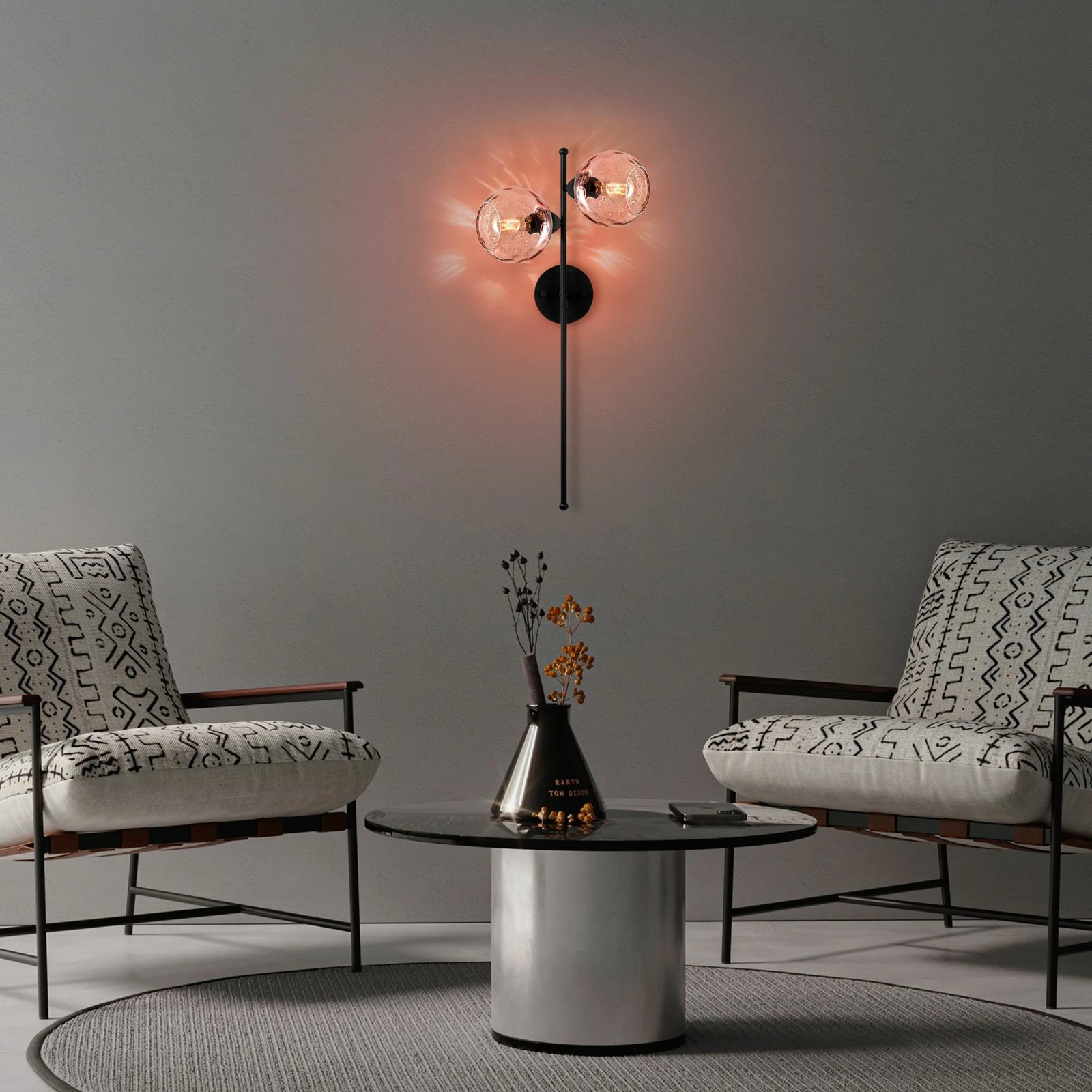 Llambë muri Opviq, Benek - 15 - 14413, rozë dhe e zezë