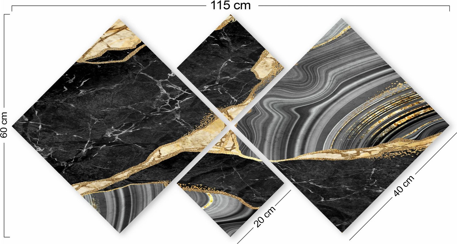 Pikturë dekorative MDF (4 pjesë), Wallity, 4MDF1780599593