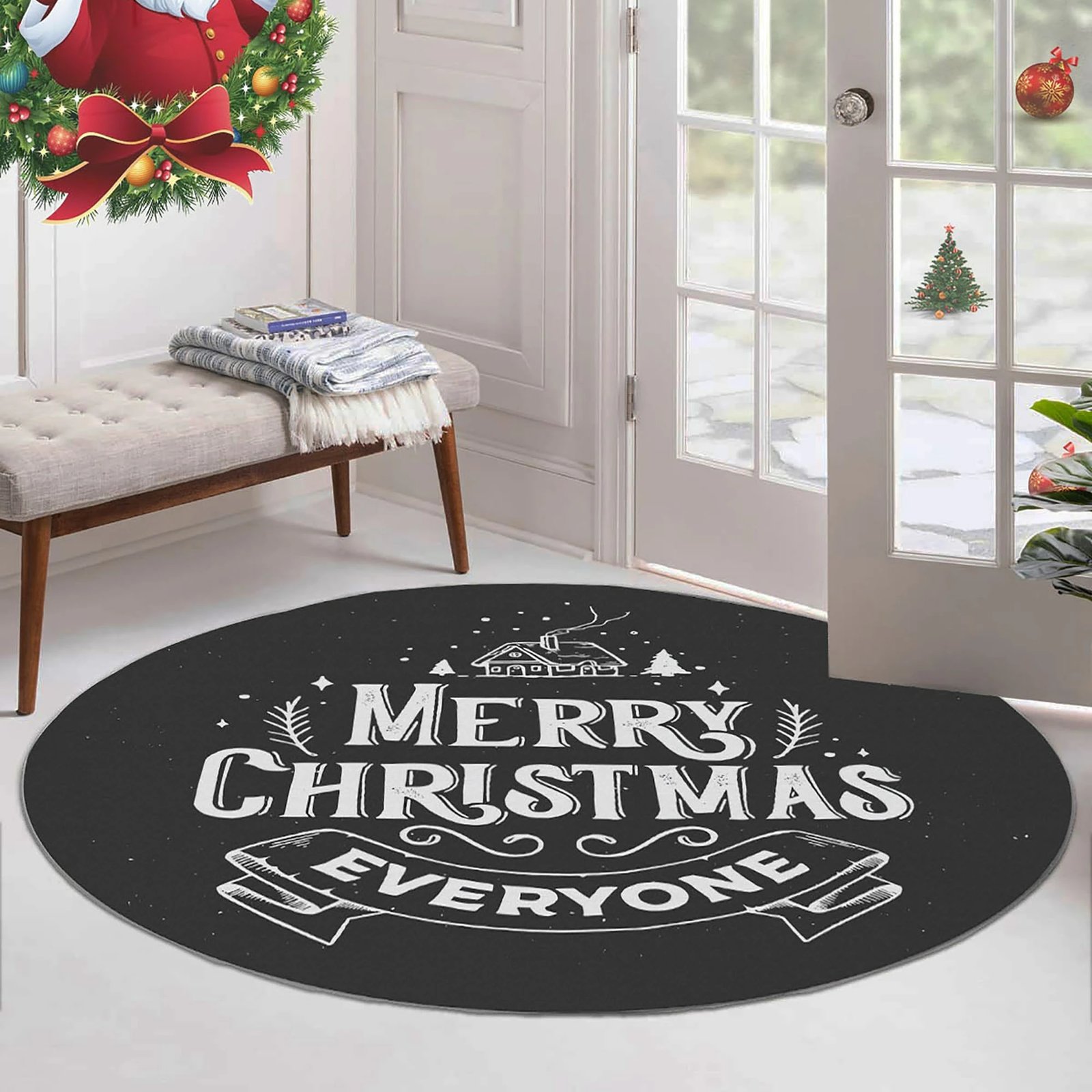 Qilim dekorativ, i rrumbullakët, multingjyrësh, 80cm, Conceptum Hypnose, Woopamuk445