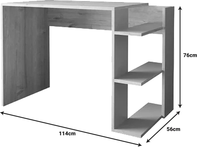 Tavolinë pune Toska, ngjyrë lisi-rërë, 114x56x76cm