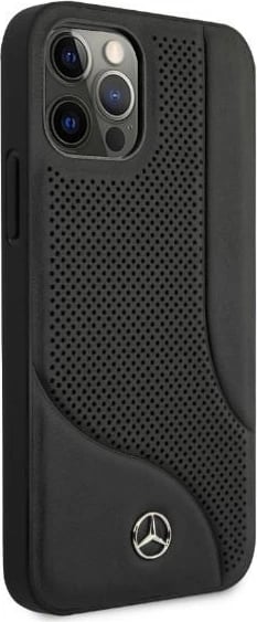 Mbështjellës Mercedes MEHCP12LCDOBK për iPhone 12 Pro Max, lëkurë natyrale, i zi