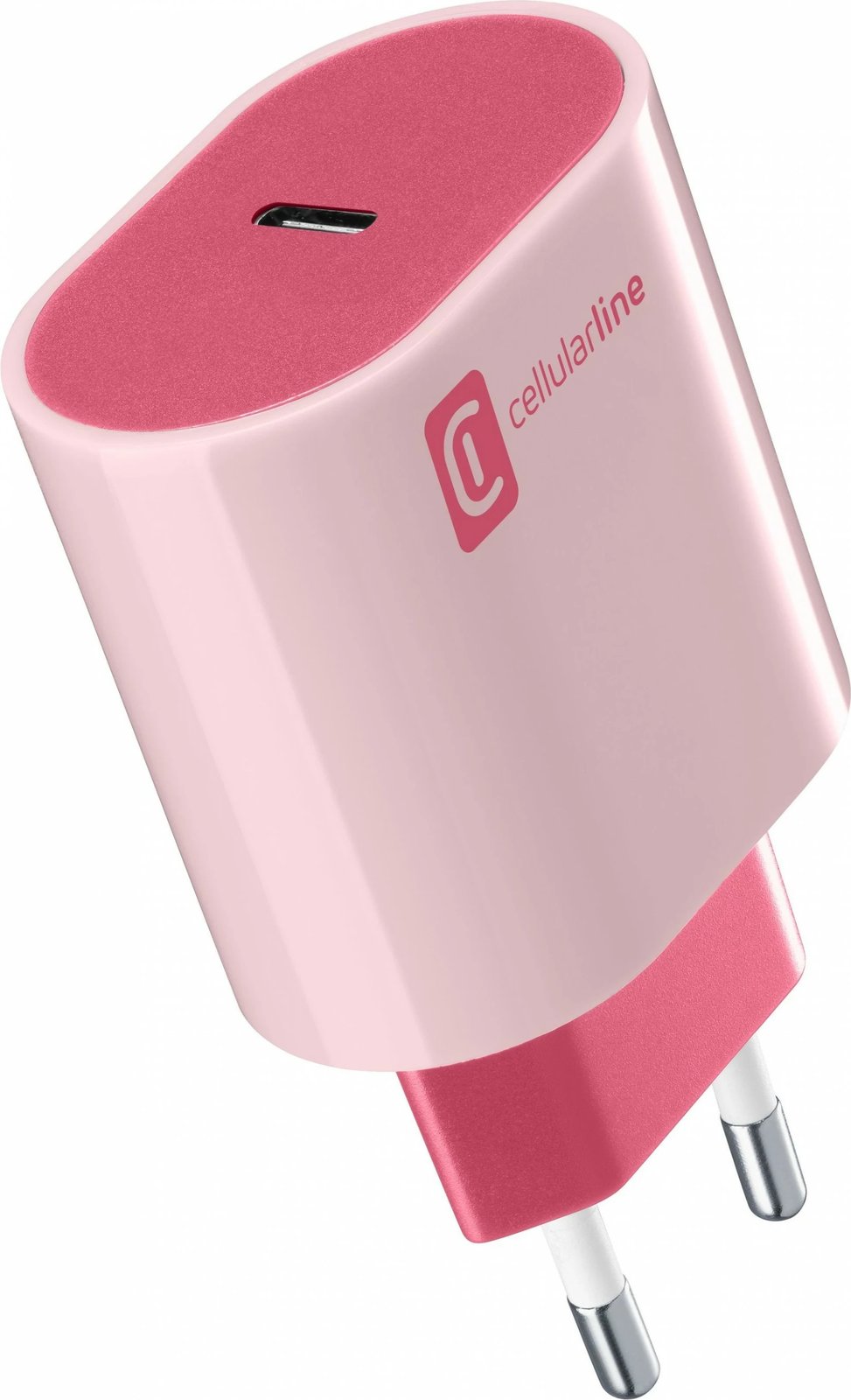 Karikues USB-C Cellularline #Stylecolor 20W, rozë