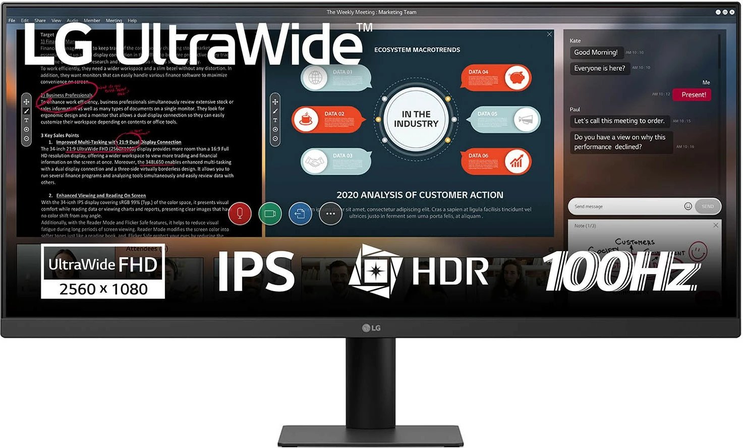 Monitor LG 29U511A-B UltraWide, 29 inç, IPS, 2560x1080, HDR, 100Hz, zi
