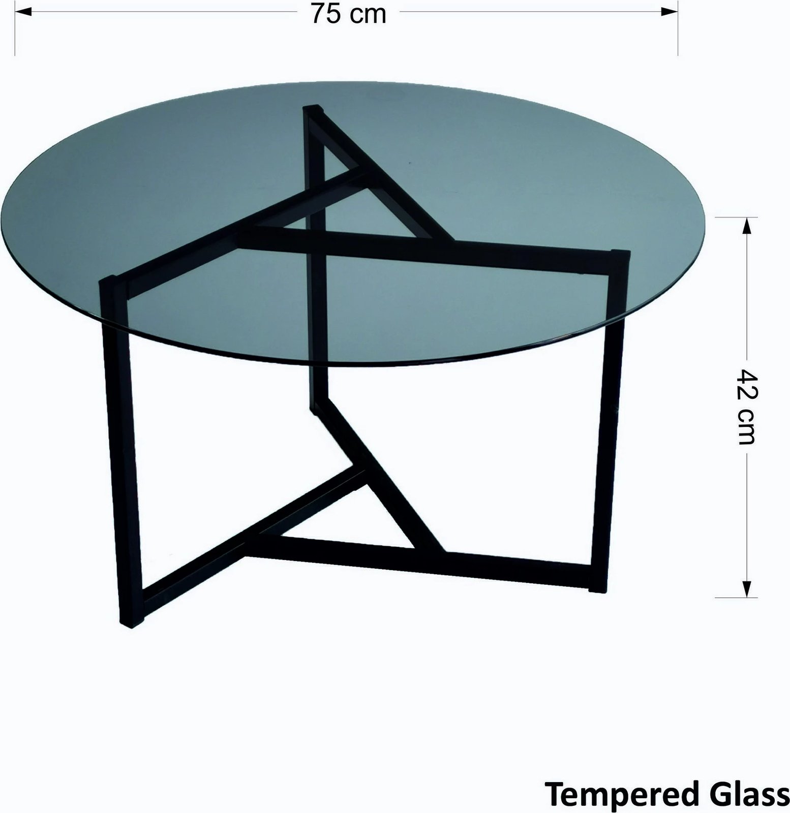 Tavolinë kafeje Hanah Home, Trio, xham i temperuar fume, S402F
