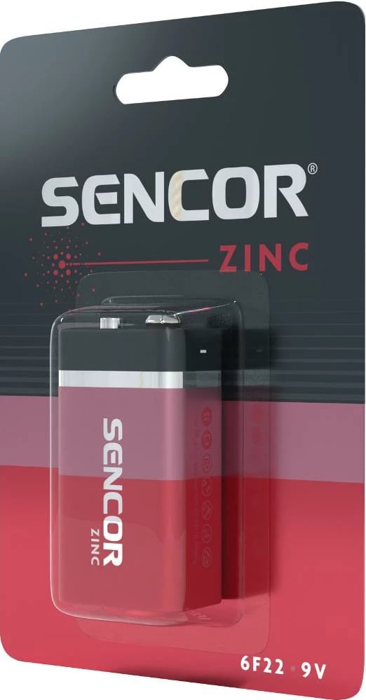 Bateri Sencor SBA 6F22 1BP 9V Zn, 1 copë
