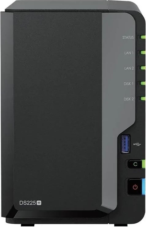 NAS Synology DS225+ 2GB RAM, 2 slota, 2x RJ-45, 2x USB 3.2 Gen 2