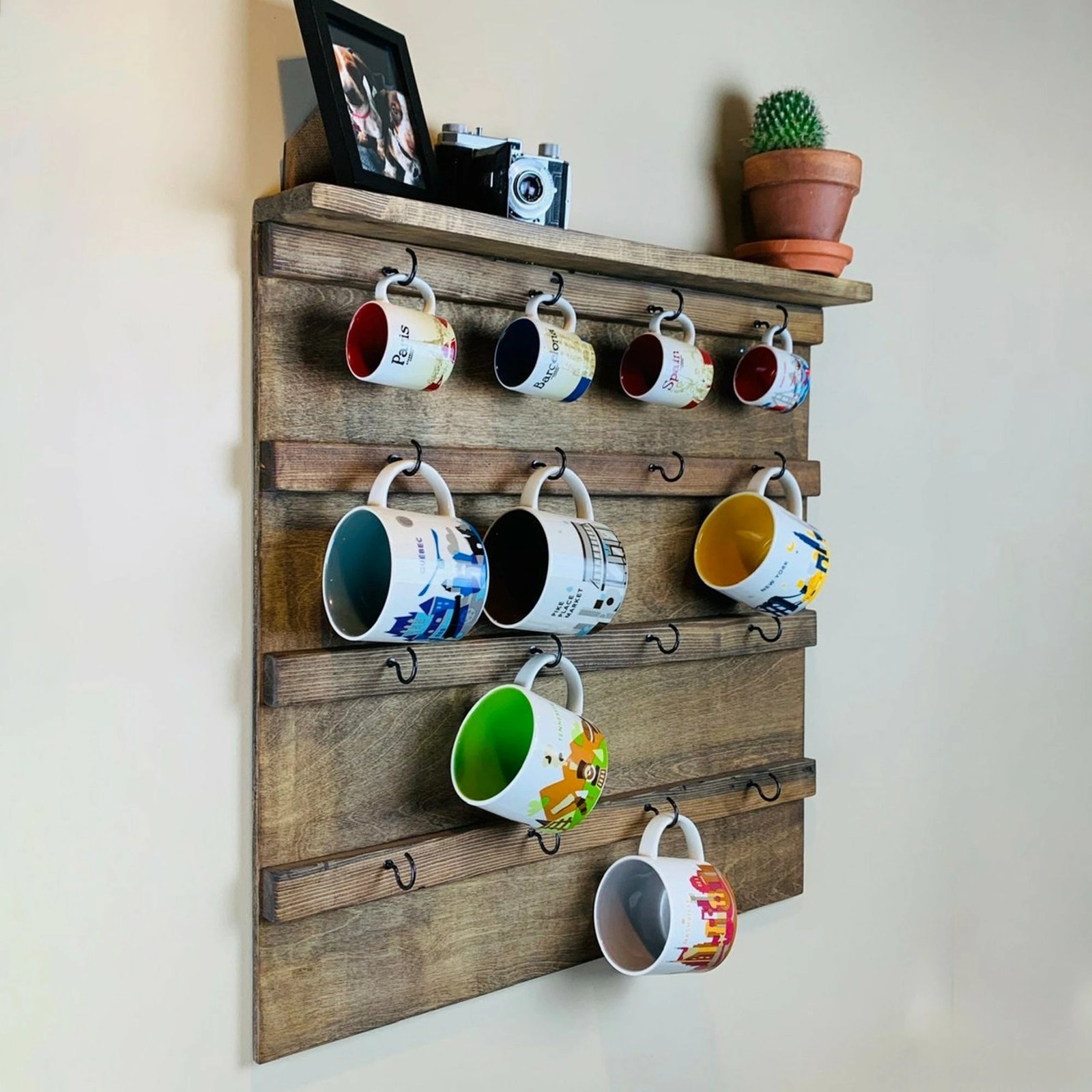 Raf dekorativ prej druri për mur, Skye Decor, Raf284