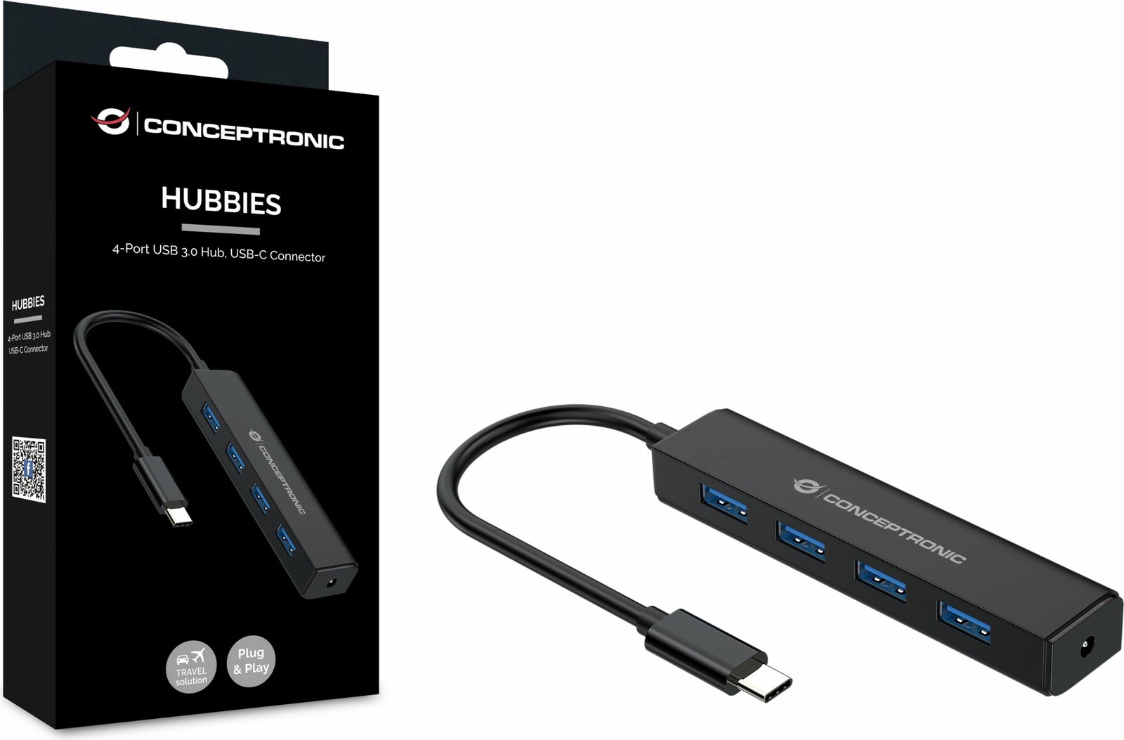 USB hub Conceptronic 4 porta USB 3.0, USB-C, i zi