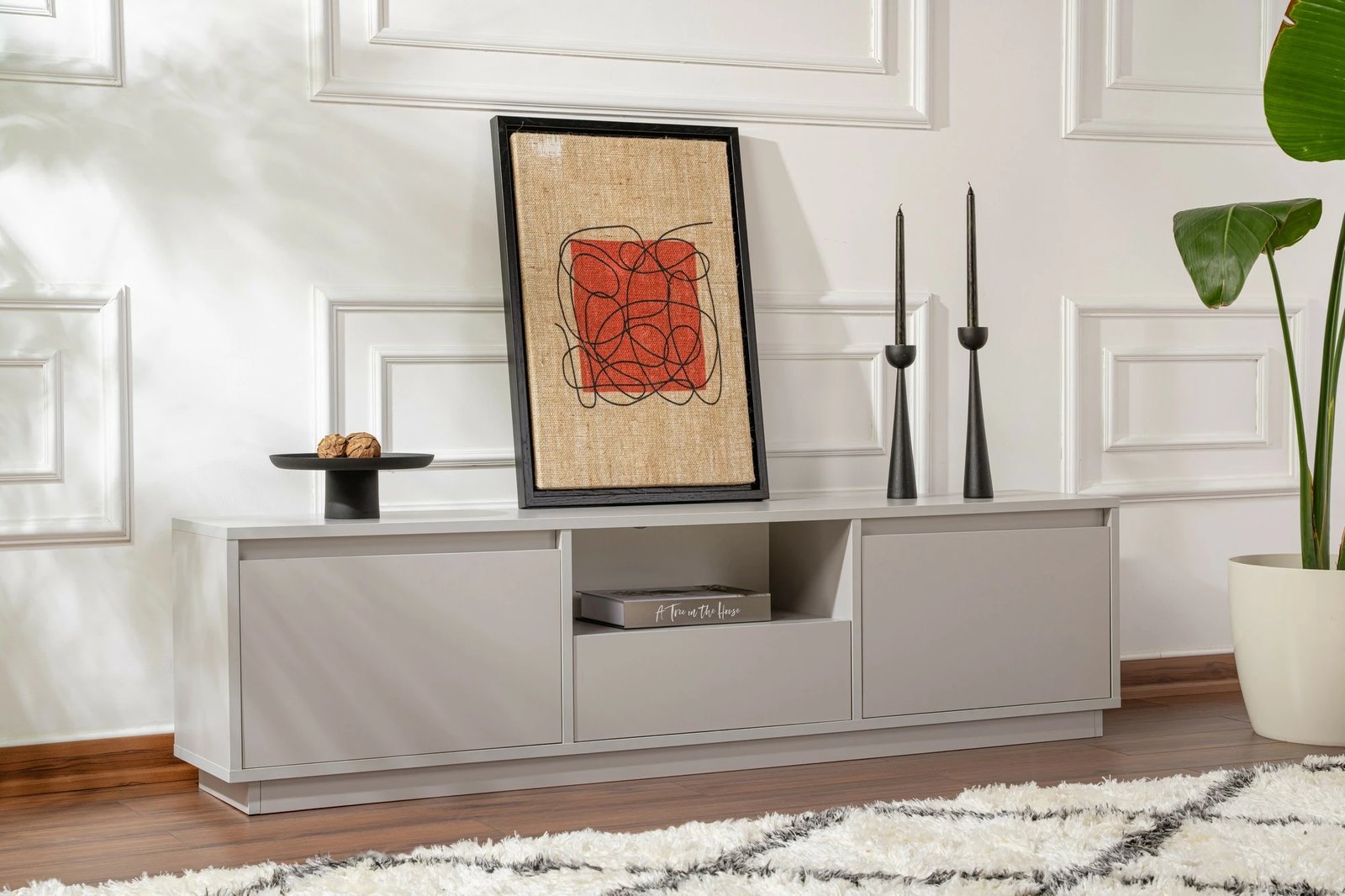 Komodë TV Nordure, Vanguard, ngjyrë gri