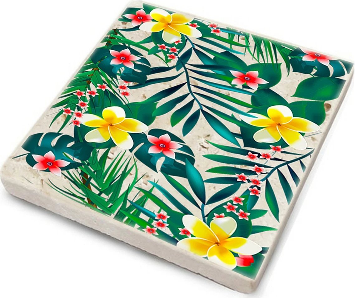 Set 4 copë nën gota prej guri natyral, shumëngjyrëshe, Hermia, TBA5718834