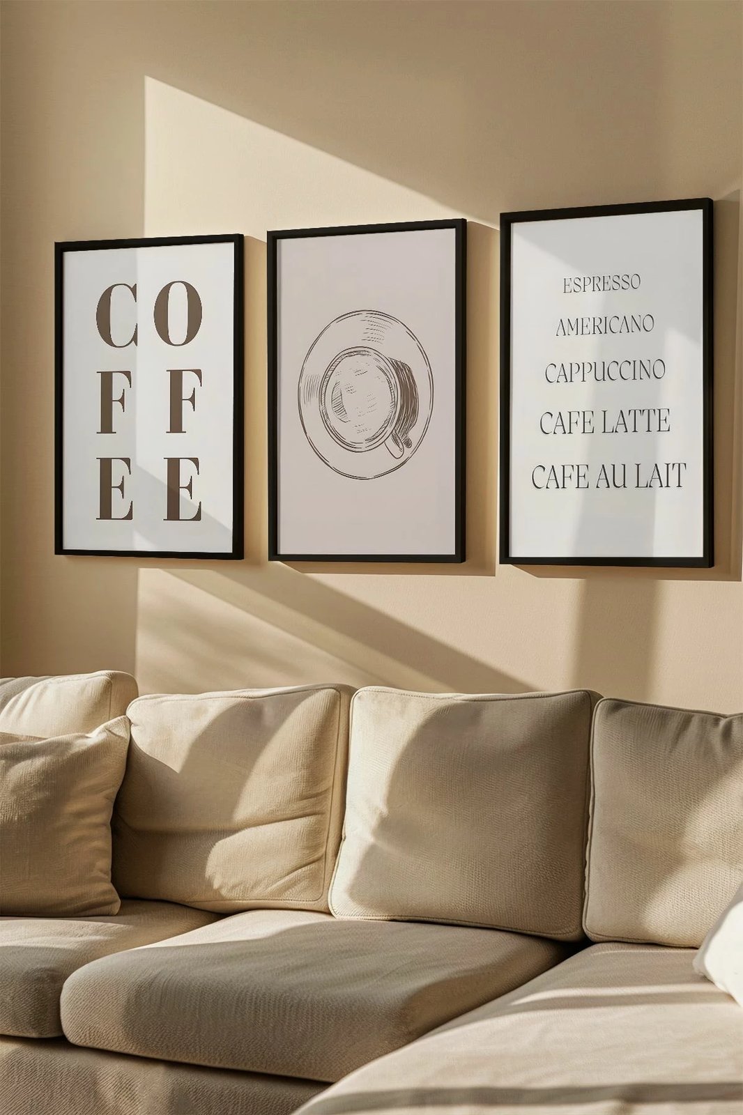 Pikturë dekorative me kornizë (3 copë), Wallity, Artvmodel34-Sıyah